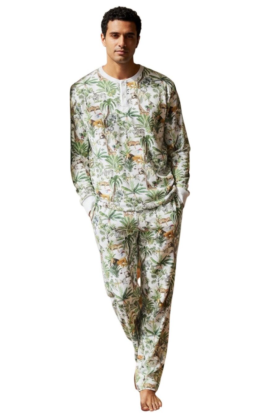 Hart+Land Jungle Patterned Organic Pima Cotton Men’s Pajama Set Size S